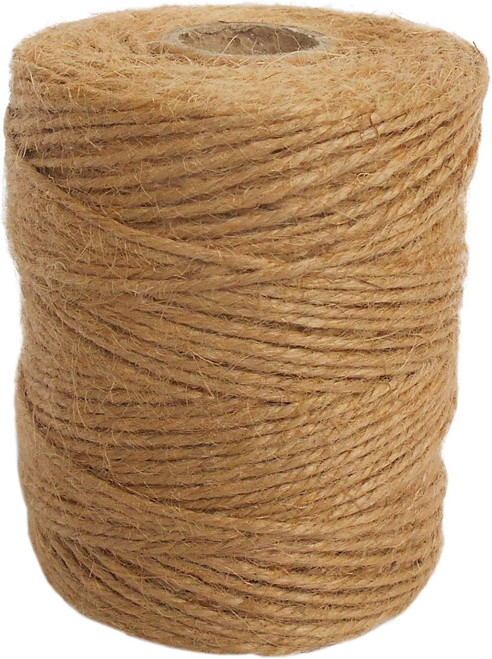 ANSIO natural jute twine spool, 101 m of 2 mm 3-ply brown string on a cardboard core
