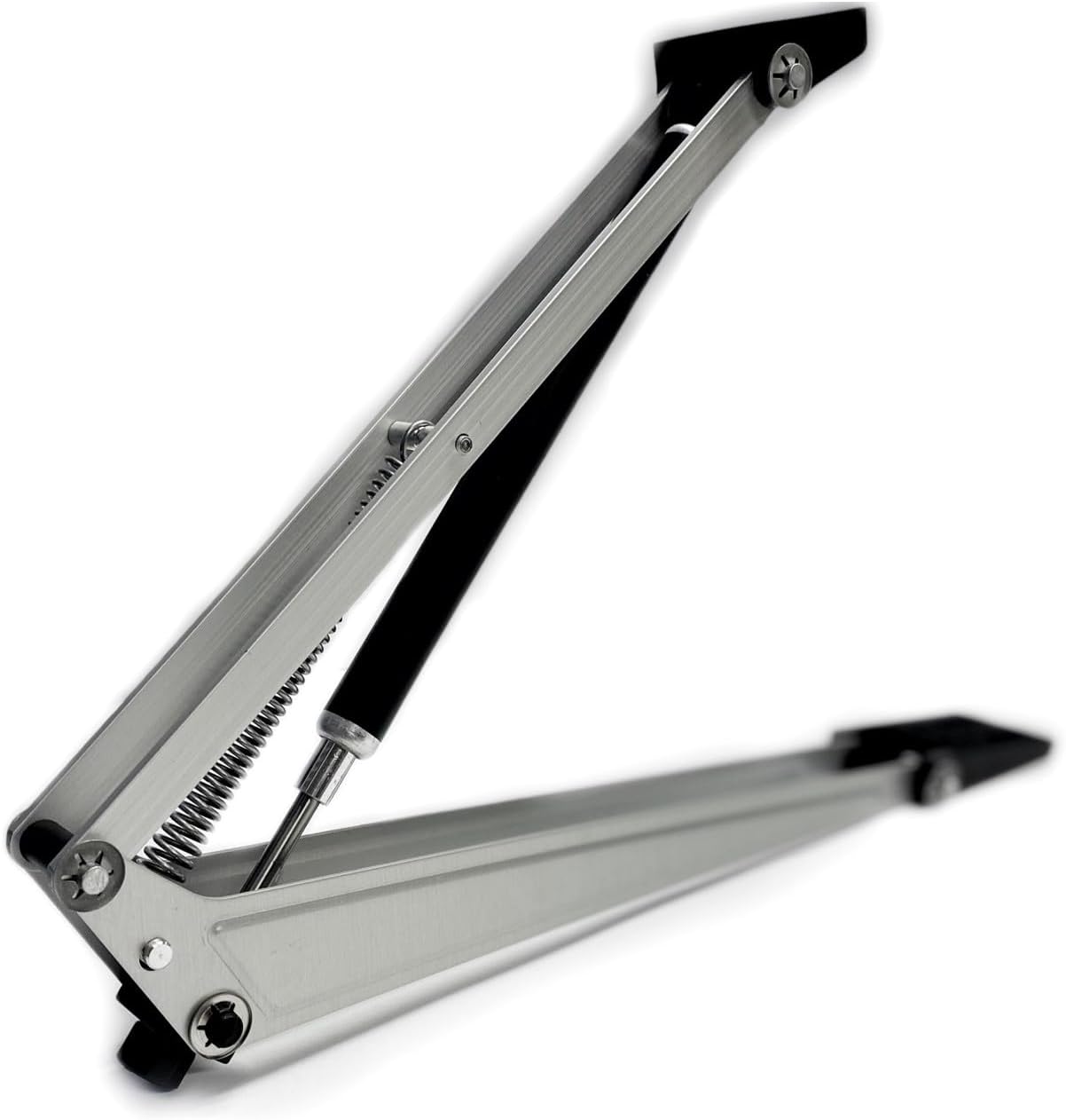 Bayliss XL Autovent automatic greenhouse window opener showing its aluminium arms, black wax cylinder and return spring