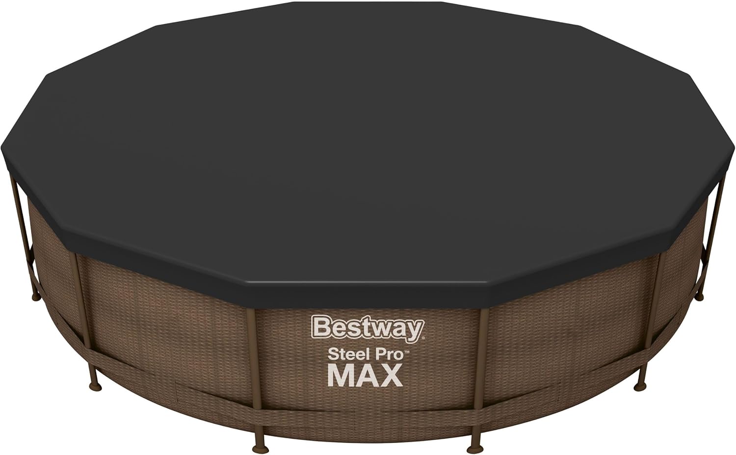 Bestway round pool cover fitted over a 3.66m above ground pool