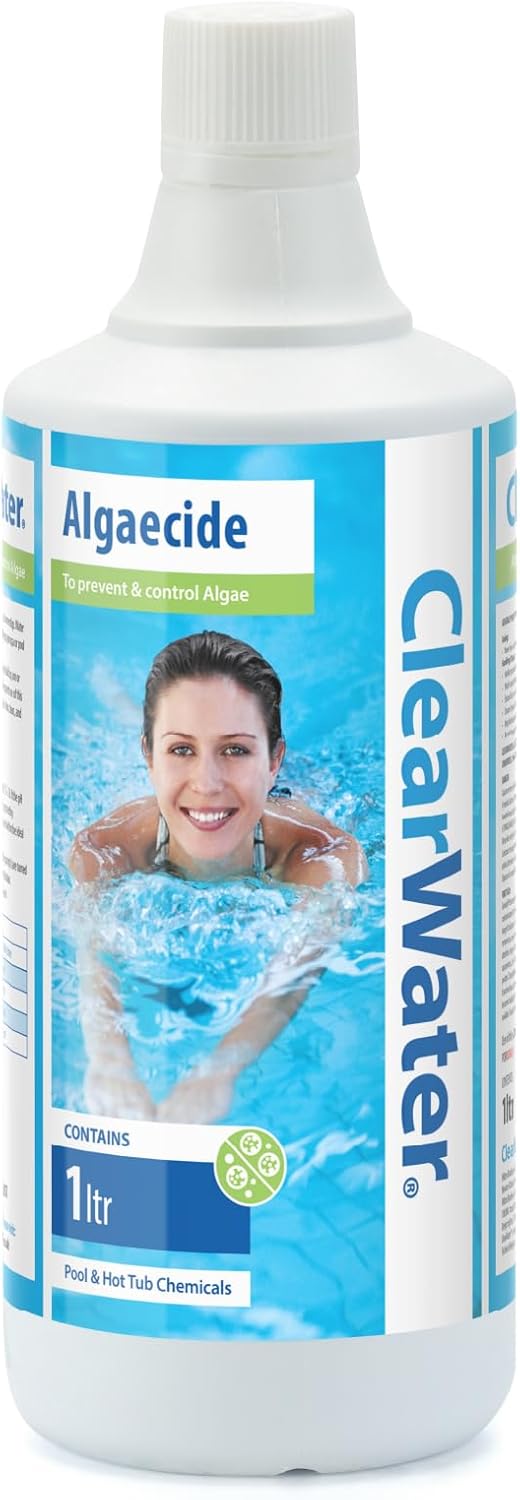 Clearwater Algaecide 1 litre bottle for swimming pool and hot tub water treatment