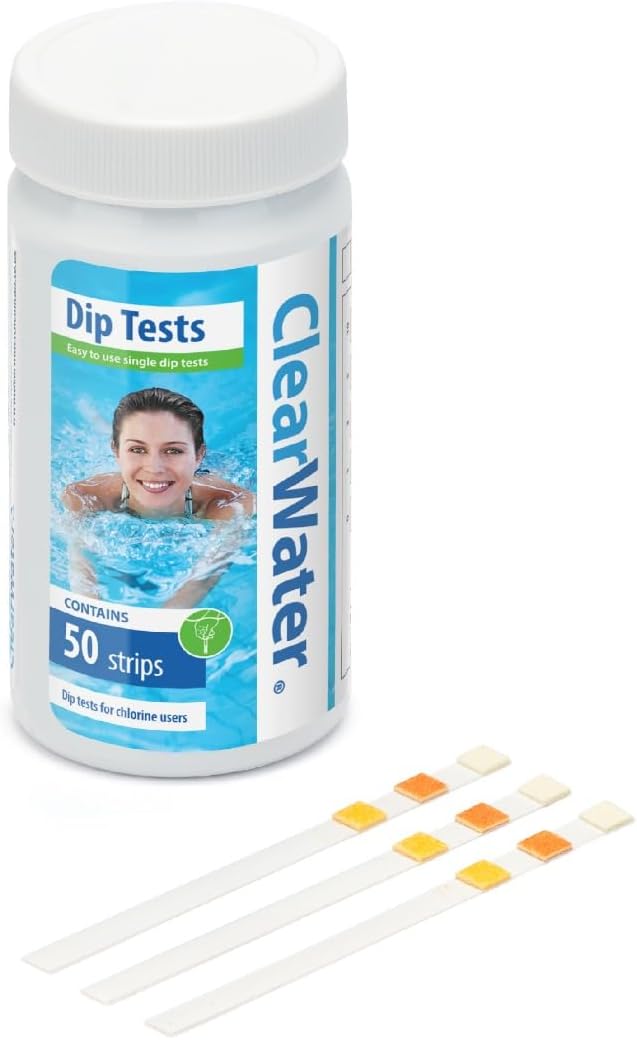 Clearwater Hot Tub, Pool and Spa Test Strips 3-in-1 pot with 50 dip strips