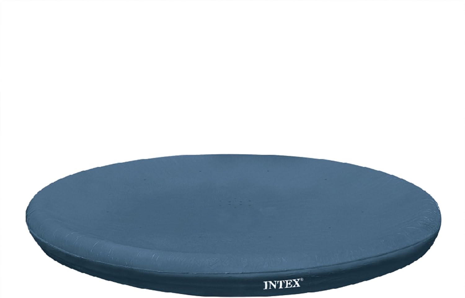 Intex 8-Ft Easy Set Pool Cover in blue laid out flat ready to fit over a circular paddling pool