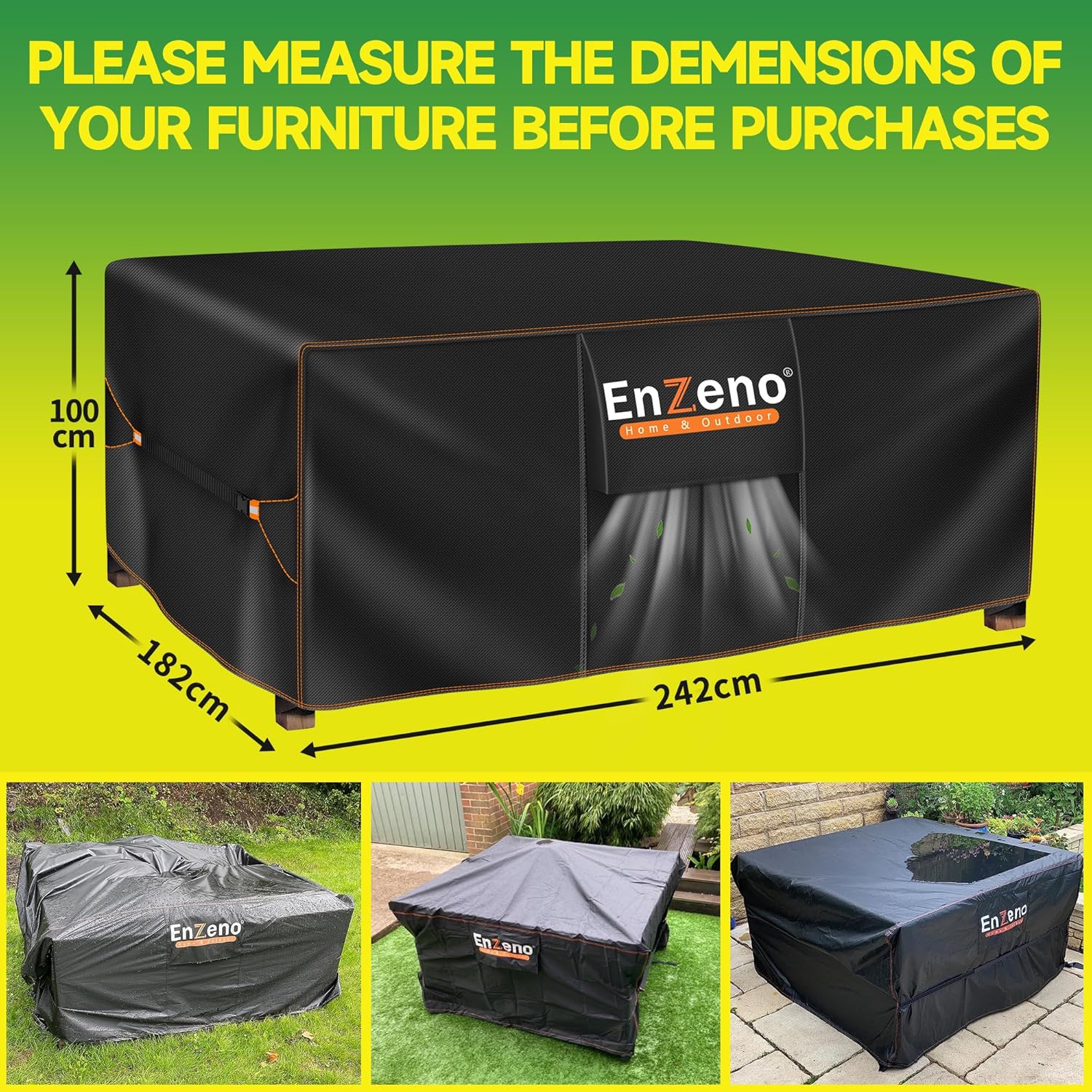 Close-up detail of Enzeno cover Velcro strap and side tightening buckle for windproof fit