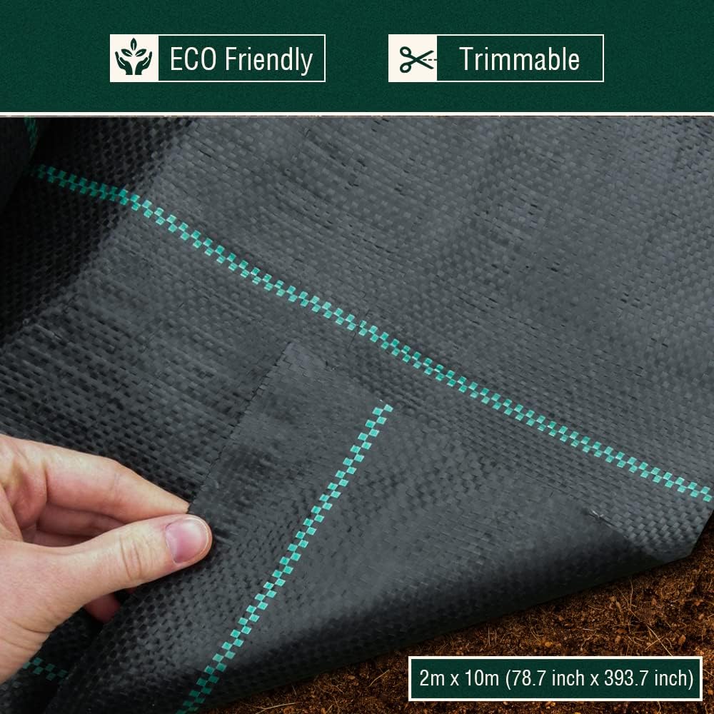 Detail of ANSIO weed membrane weave showing breathable fabric structure