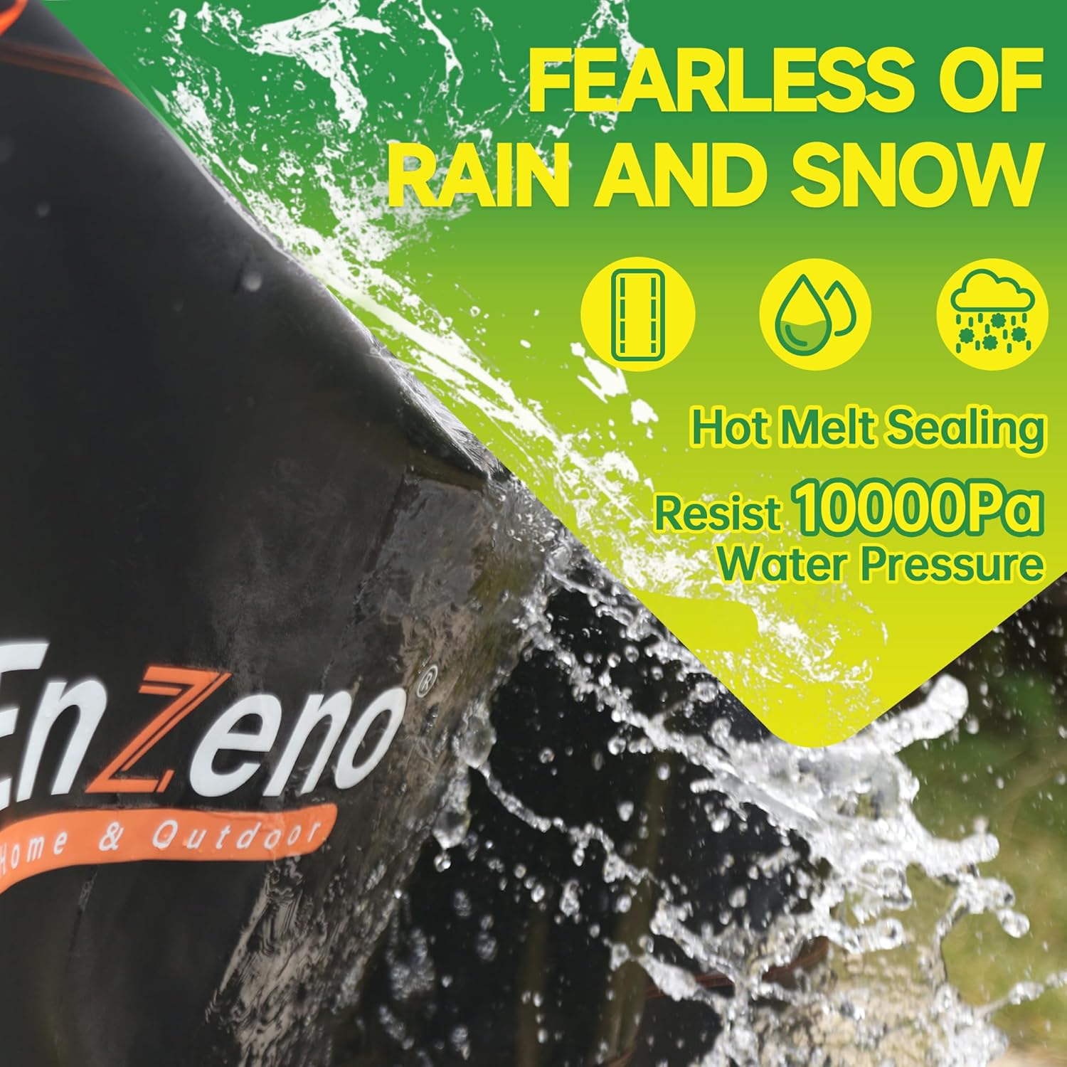 Enzeno cover at an angle showing compact folded form before unwrapping