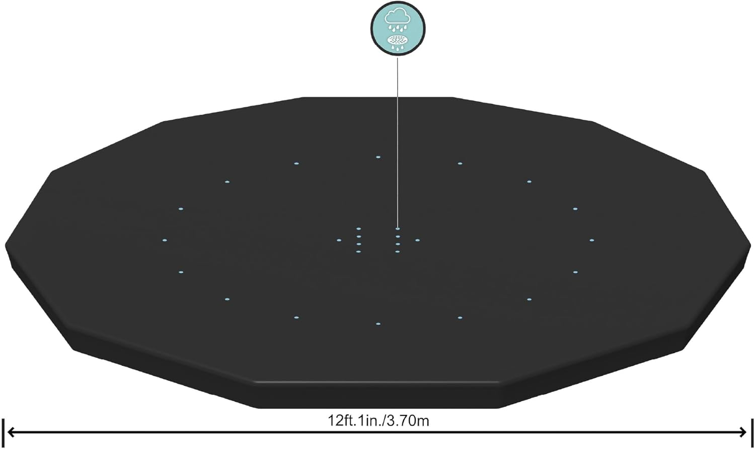 Angled view of the Bestway round pool cover showing its surface