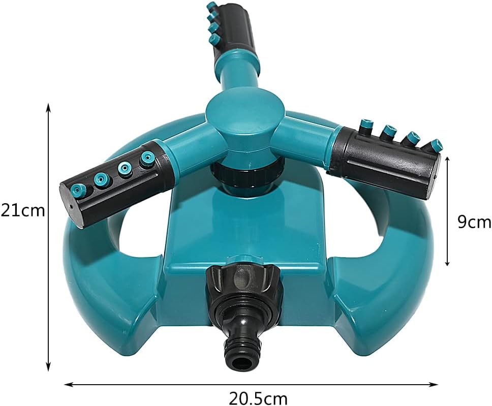 Ram garden sprinkler set up on a lawn ready to water new turf