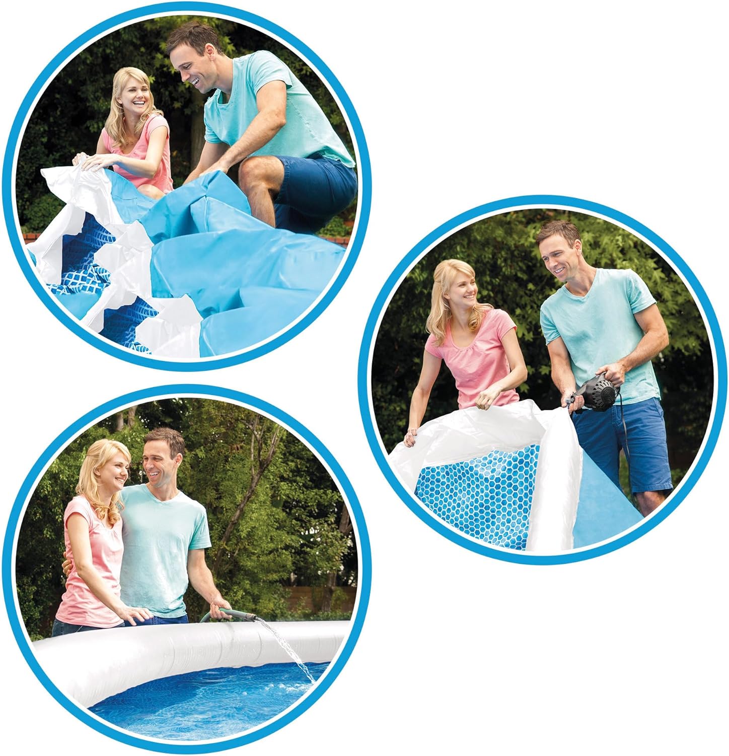 Close-up of the Intex Easy Set pool inflatable top ring