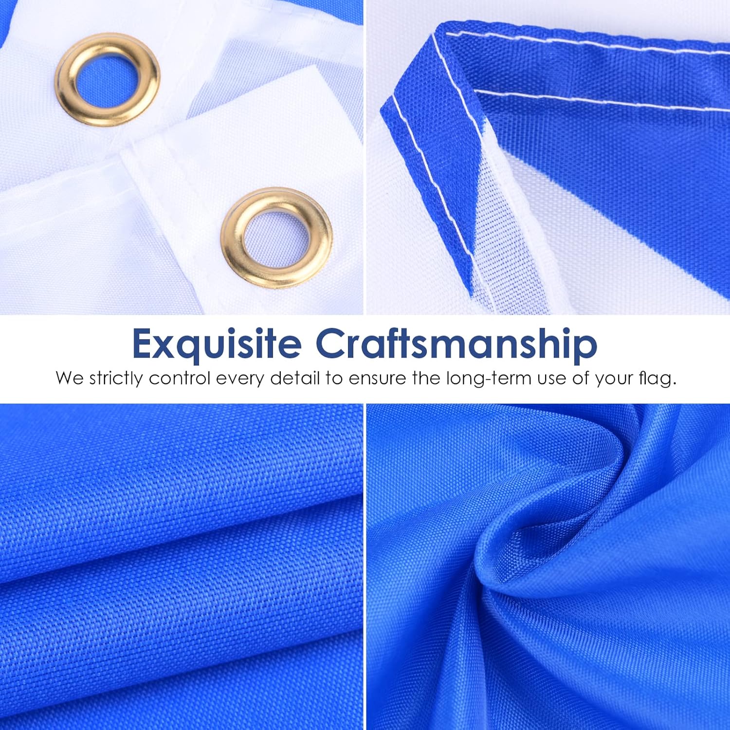 Close-up of the brass eyelet and canvas header on the AhfuLife flag