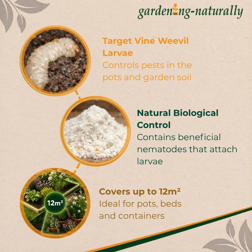 Close-up of the Gardening Naturally nematodes product label