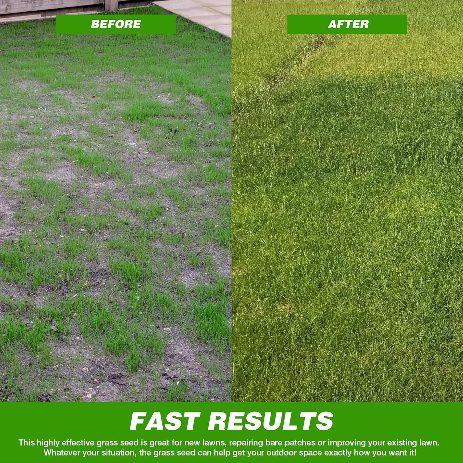Close-up detail of GroundMaster grass seed packaging showing the branded label