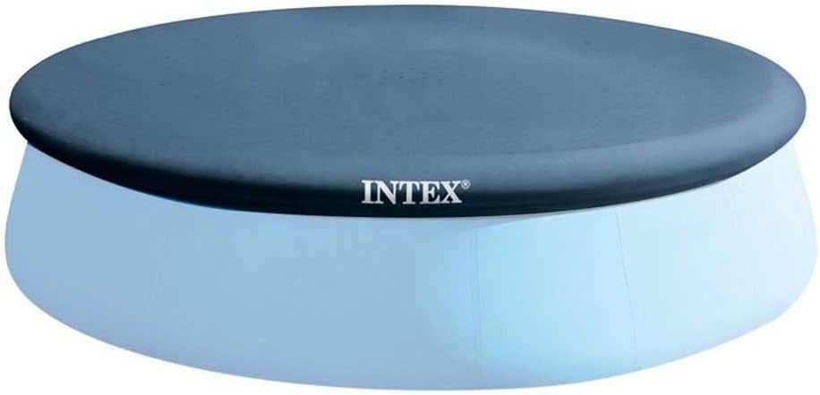Intex pool cover packaging showing the 128020 model and product specification