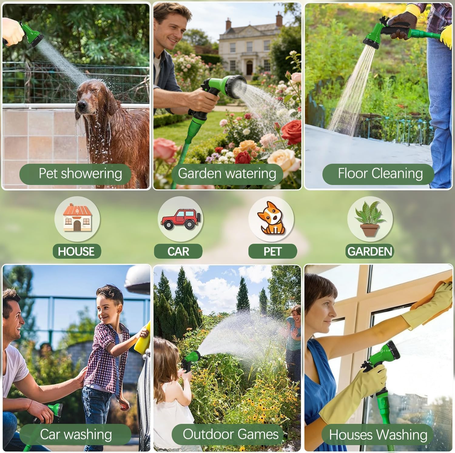 10-function spray gun feature included with the HOMOZE expandable hose