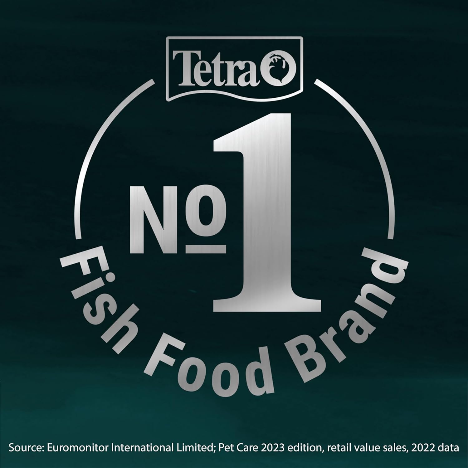 Tetra No.1 fish food brand badge citing Euromonitor retail sales data