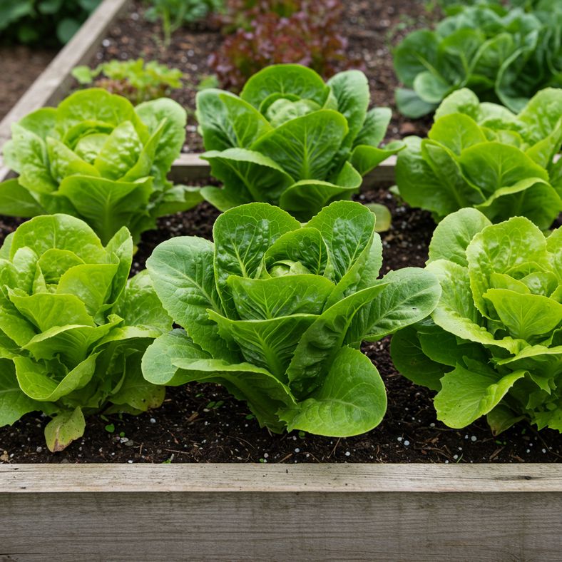 Different lettuce varieties displayed in UK garden setting