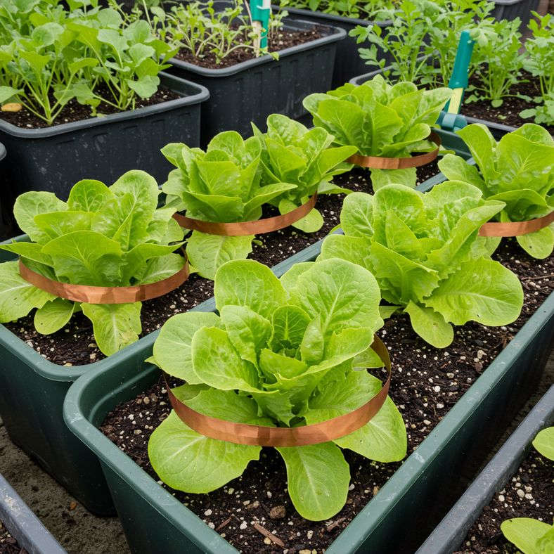 Healthy lettuce plants showing pest management in UK garden