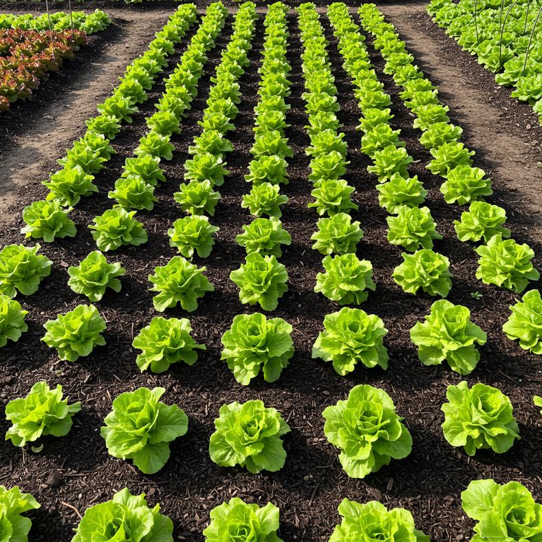 Well-maintained lettuce plants in UK garden bed
